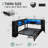 Twin Size Corner Bed Frame With Storage Drawers & Bookcase, Daybed With Charging Station & Led Lights, Black-1684246409-1684246411