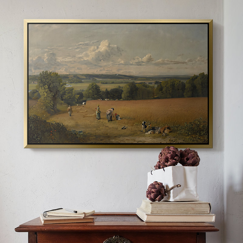 «The Wheat Field», 1816 - John Constable, toile tendue avec châssis, 16 x 24, Doré