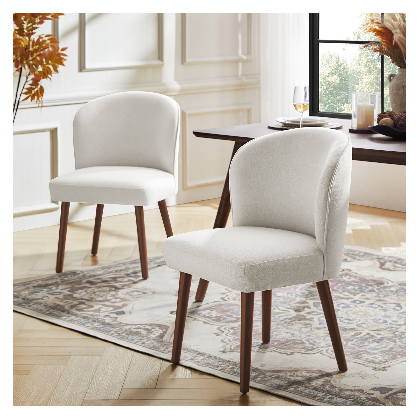 Davia Upholstered Dining Chair, White