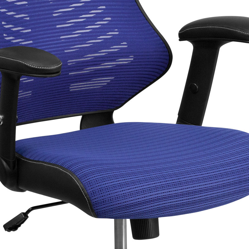High Back Designer Mesh Executive Swivel Ergonomic Office Chair with Adjustable Arms, Blue