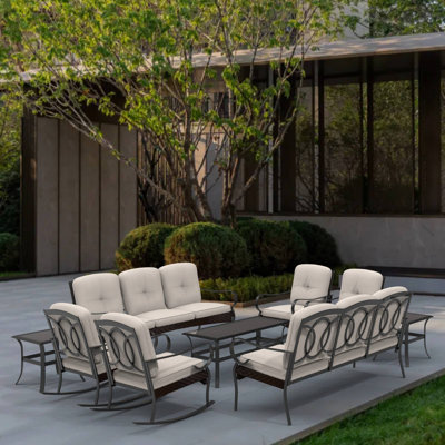 Amairany 10 - Person Patio Conversation Set with Cushions