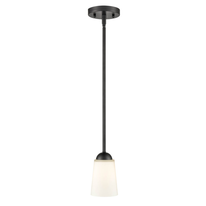 1 - Light Single Pendant, Matte Black