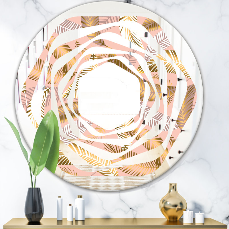 Pattern V Whirl Rustic Frameless Wall Mirror, 31.5" H x 31.5" W