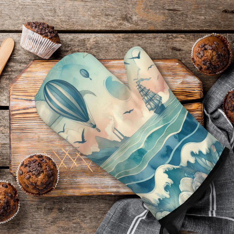 Serene Sea Breeze Oven Mitt Cotton Twill