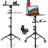 On Wheels With 2 Shelves, Portable Projector Floor Stand Adjustable Height 25.9 To 51.8 Inch With Phone Holder