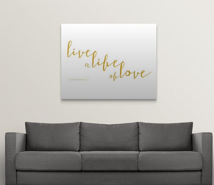 « ephesians 4:2-3-scripture art », art textuel, H 24 po x l 30 po x P 1,5 po, Toile