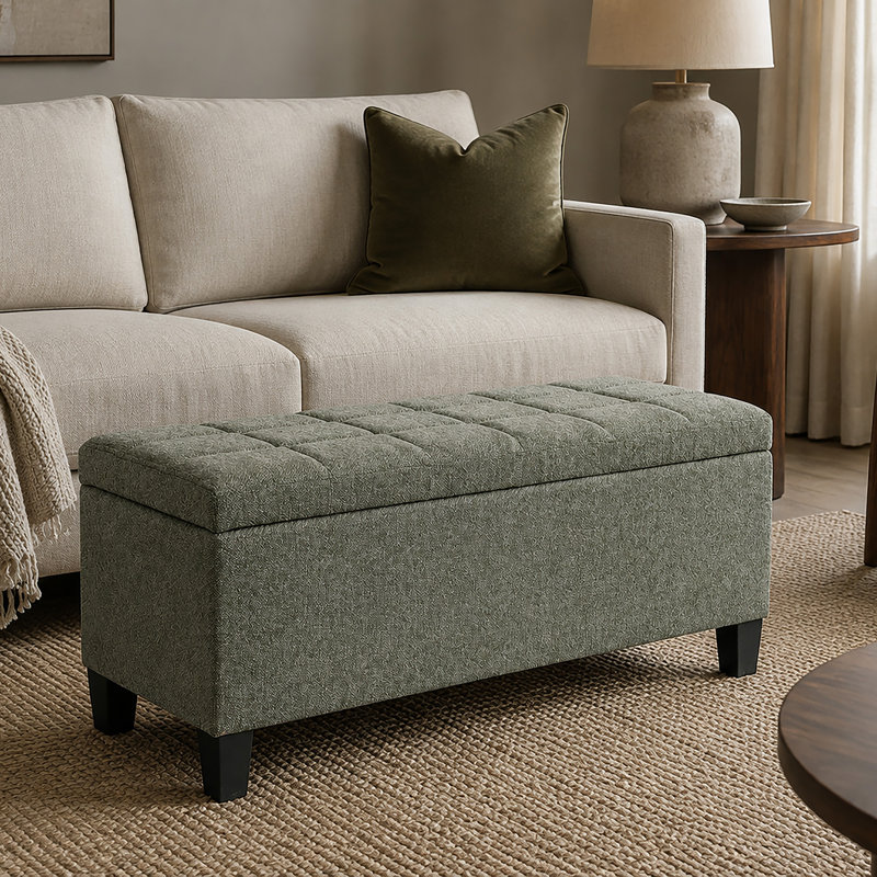 Banc moderne avec rangement profond, Modern bench with deep storage-Moss