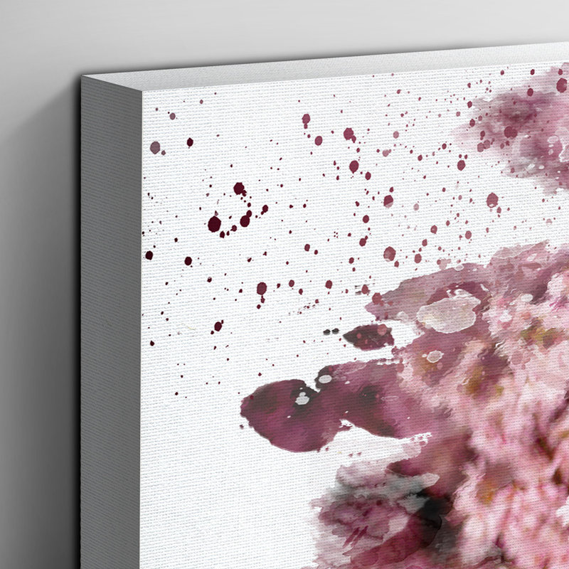 Japanese Cherry Blossom Pink Tree - Wall Art, 40cm H x 60cm W, Wrapped Canvas
