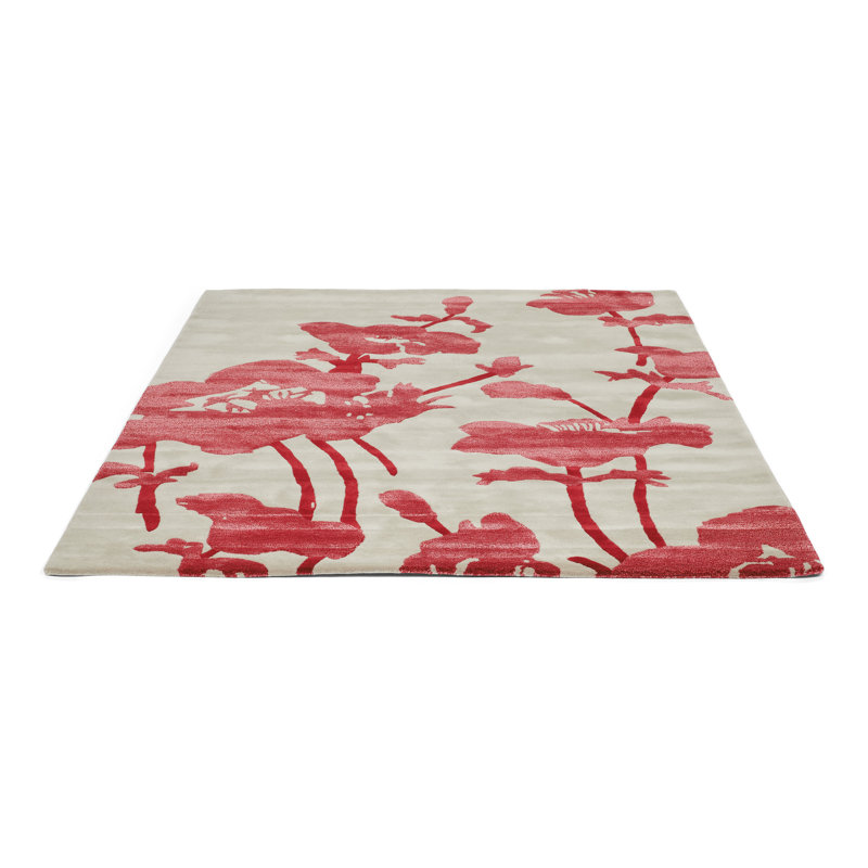 Hand Tufted Floral Area Rug in Poppy, Rectangle 8'2" x 11'6"