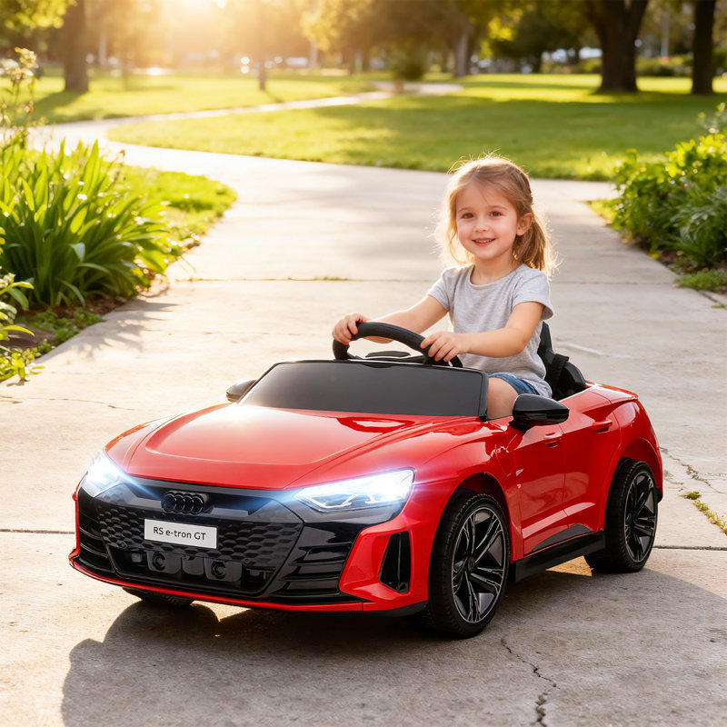 Hagler Freeport Park Audi RS e-tron GT Licensed Electric Car for Kids 12V Music Red