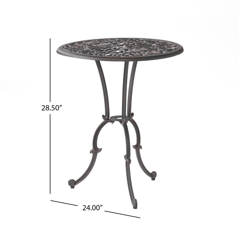 Messer 2 - Person Patio Dining Set with Round Table, Copper