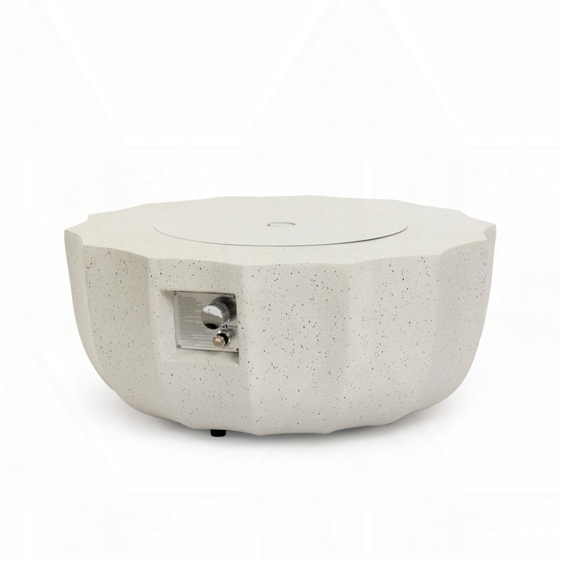 Table ronde avec foyer au gaz propane, Gris clair