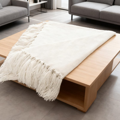 Jeté en chenille douce avec franges élégantes pour canapé, canapé et lit, décoration à la fois légère et chaleureuse