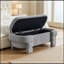 Banc rembourré avec rangement rabattable et pieds robustes-785931348