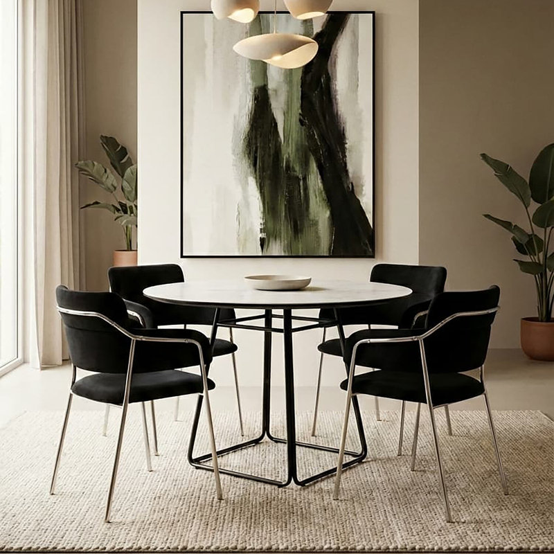 Round Metal Base Dining Table