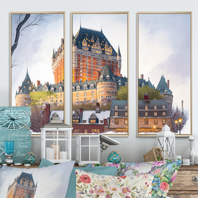 «Fall Season Chateau Frontenac III», reproduction sur toile 3 pièces