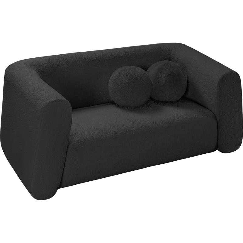 Khyryn Upholstered 70'' Loveseat, Black Boucle Fabric