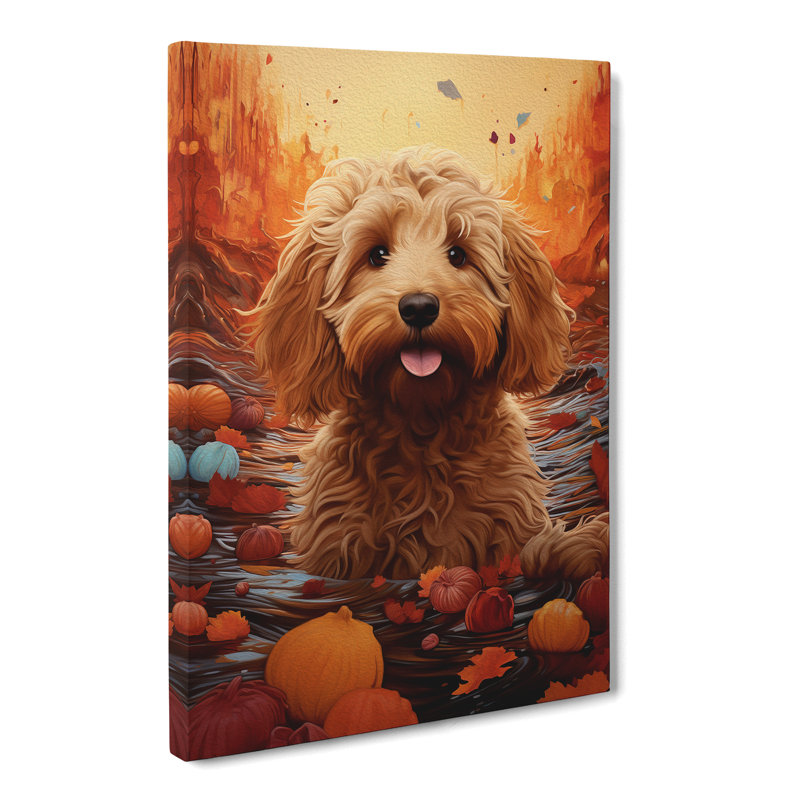 Labradoodle Conceptual No.2 - Wrapped Canvas, 50cm H x 35cm W x 3cm D