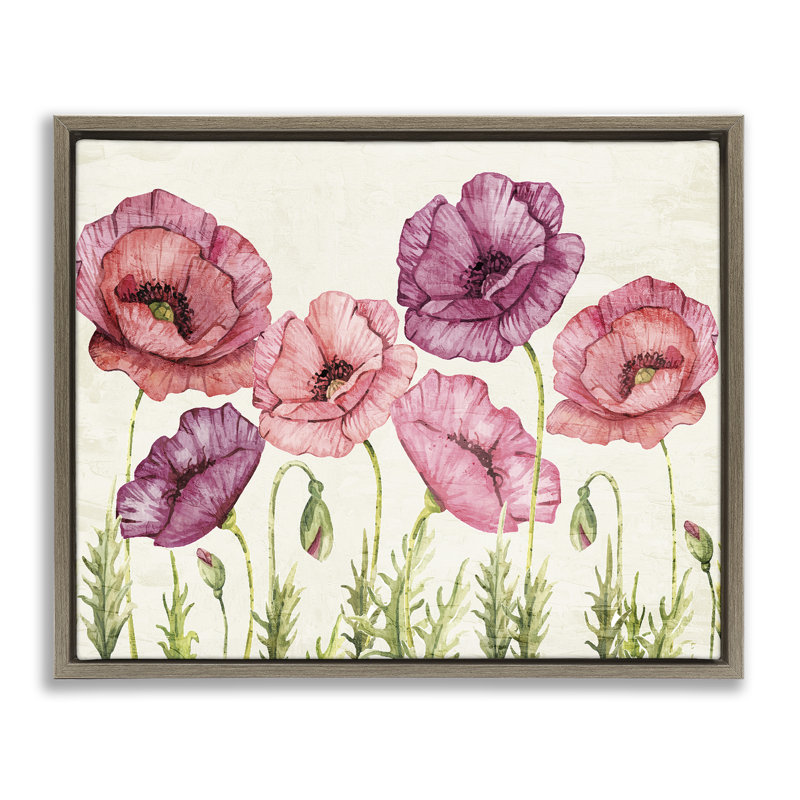 Cadre flottant rétro Poppy Days, par Kim Allen, H 25 po x l 31 po, Montalcino orme flottant encadré