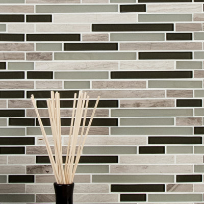 Sedona Interlocking 12 in. x 12 in. Glass Stone Blend Mosaic Wall Tile