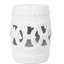 Table d'appoint en céramique émaillée 17 po x 10,5 po, blanc, intérieur / extérieur, charmante table de jardin