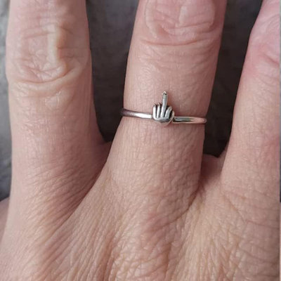 ring ring Cute Funny Ring,Funny Ring,Interesting Middle Finger Ring