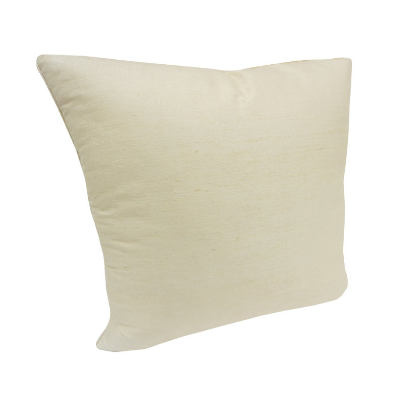  Dupion Silk Throw Pillow, Off White