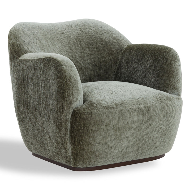 Chaise pivotante élisandra en chenille, Chenille vert olive