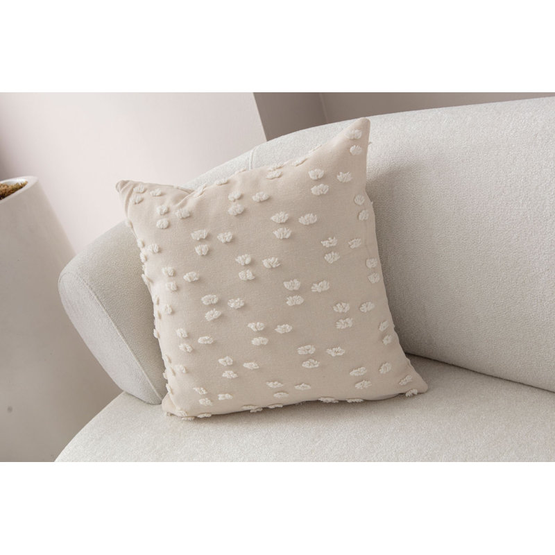 Housse de coussin de luxe, couleur crème, 16,9 po x 16,9 po | Tissu 100% polyester, lavable à la machine | Doux et durable, parfait pour la décoration intérieure, le salon, la chambre à coucher et plus encore | Améliorez votre confort et votre style