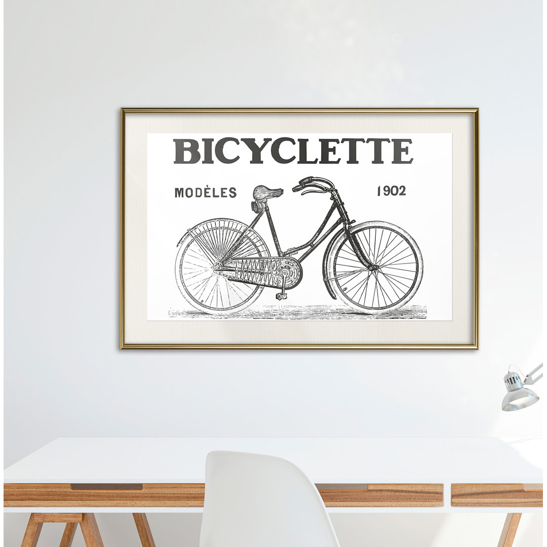 Gerahmtes Papierbild Bicyclette