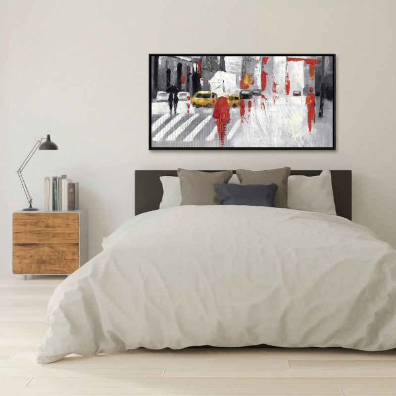 Abstract cloudy city street - 24"x48" Framed canvas