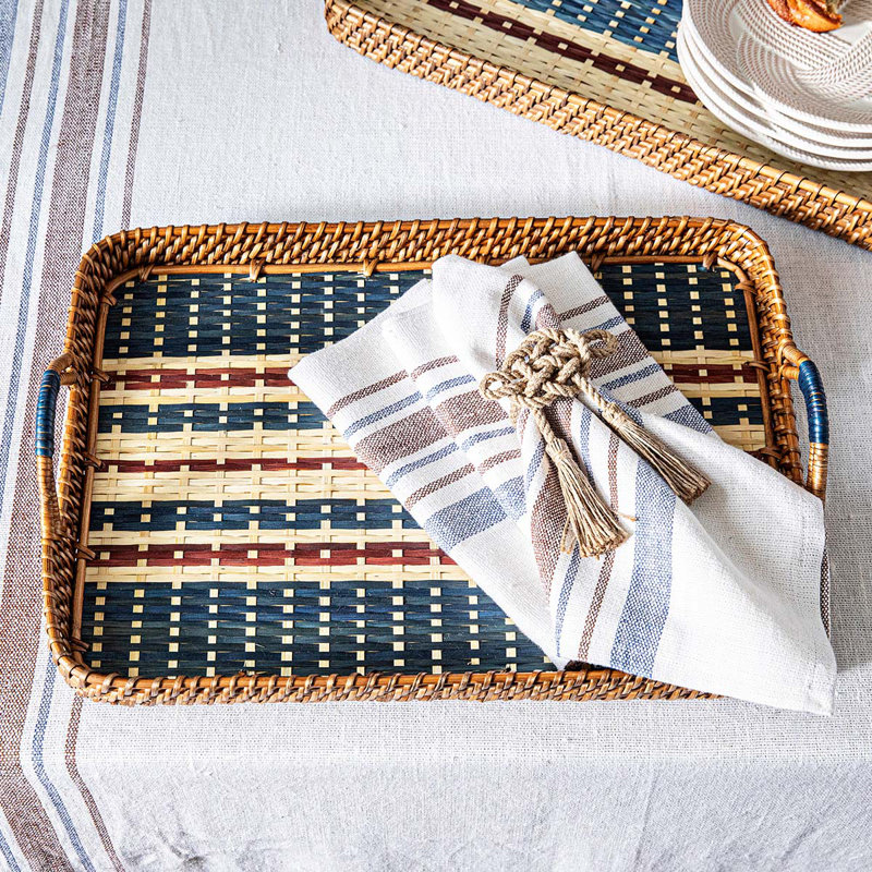 Danish Stripe Tray - Navy