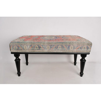 Medallion Bench, Bench For Bedroom, Ottoman Bench, Upholstered Bench, Turkish Rug Bench, Kilim Bench, Home Decor Bench, Handmade Bench by Bungalow Rose