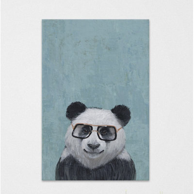 Studious Panda - Wrapped Canvas Painting