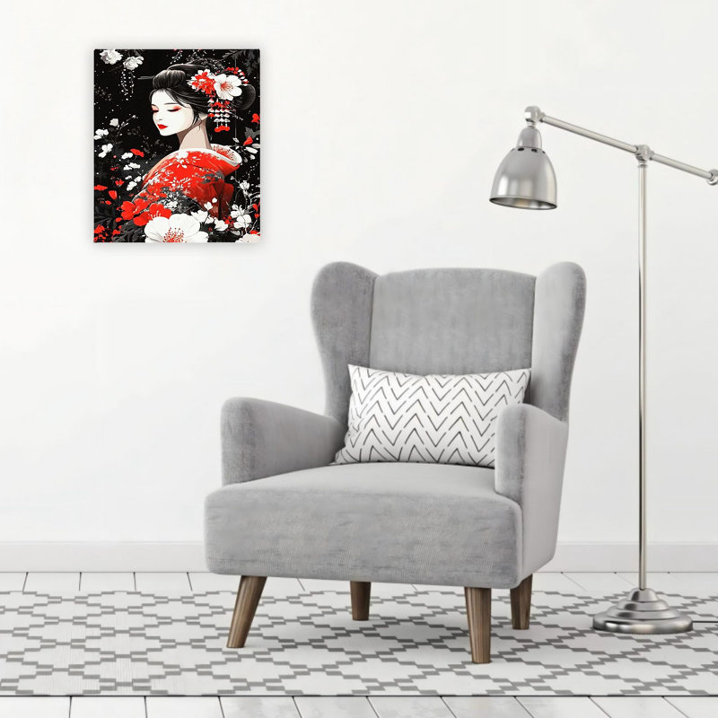 Art mural moderne 20 "x 24" Geisha