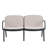Outdoor Patio PP Loveseat, Black Frame With Beige Cushion-1211083733-1211083732