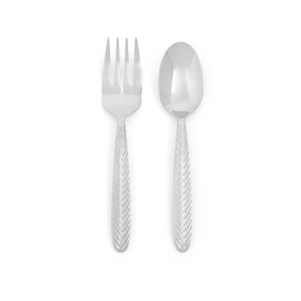 Choice 2-Piece Hollow Stainless Steel Handle Salad Serving Utensils Set