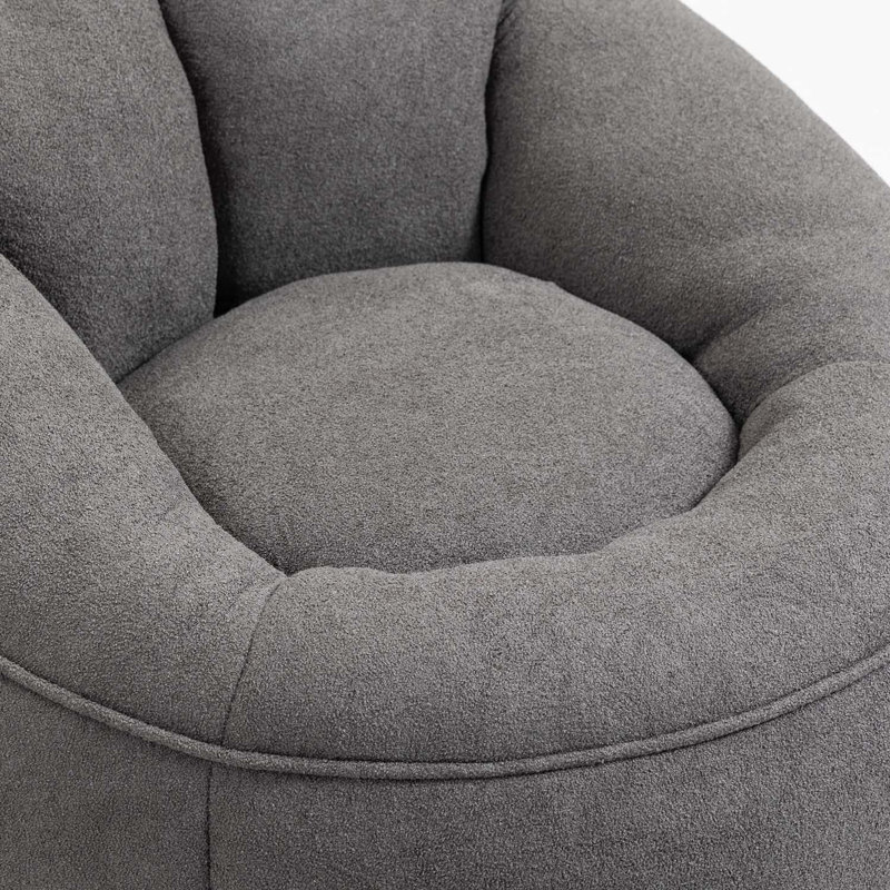 Fauteuil à billes Bedding Fauteuil à billes en mousse haute pression avec repose-pieds, Microfibre / microsuède gris