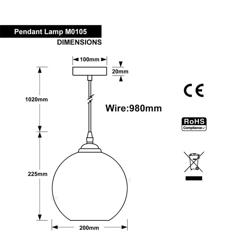 1 - Light Black Sphere Pendant