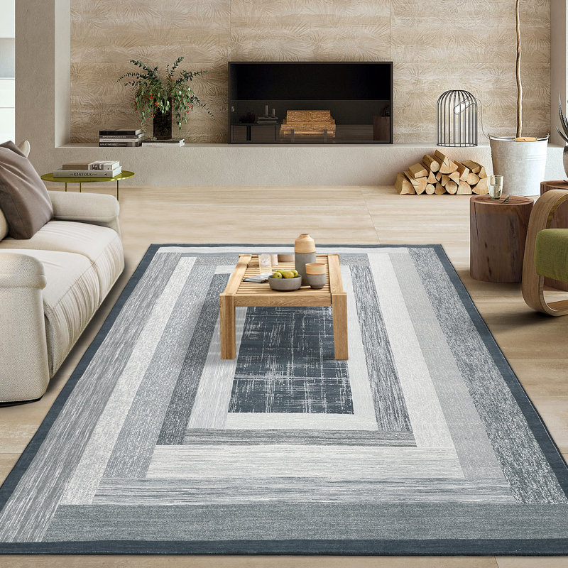 Modern Machine Washable Rug for Living Room Non Slip Ultra Soft Bedroom Rugs Low Pile No-Shedding Contemporary Indoor Carpet for Kitchen Dinning Room Home Office