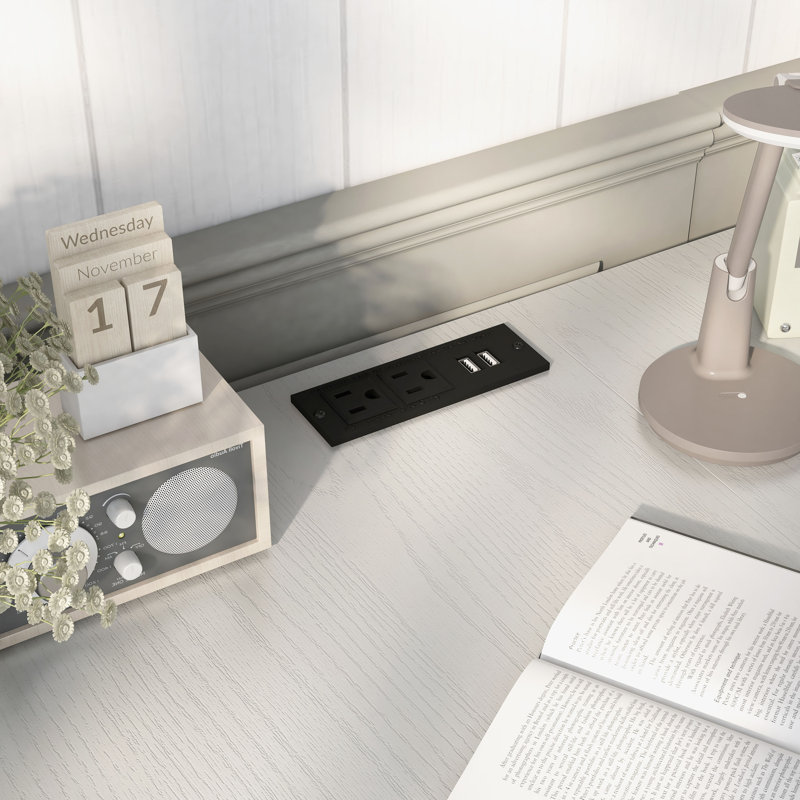 Bureau en L Monier, Blanc antique