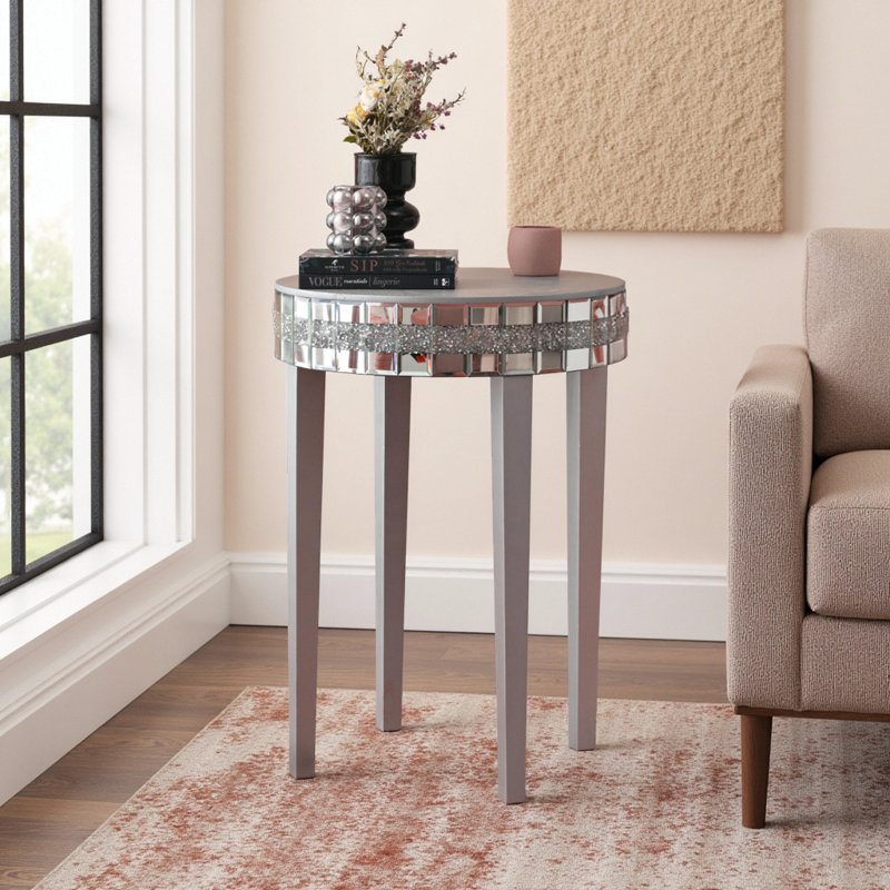 Table de petit-déjeuner à miroir Artisanal, Gris