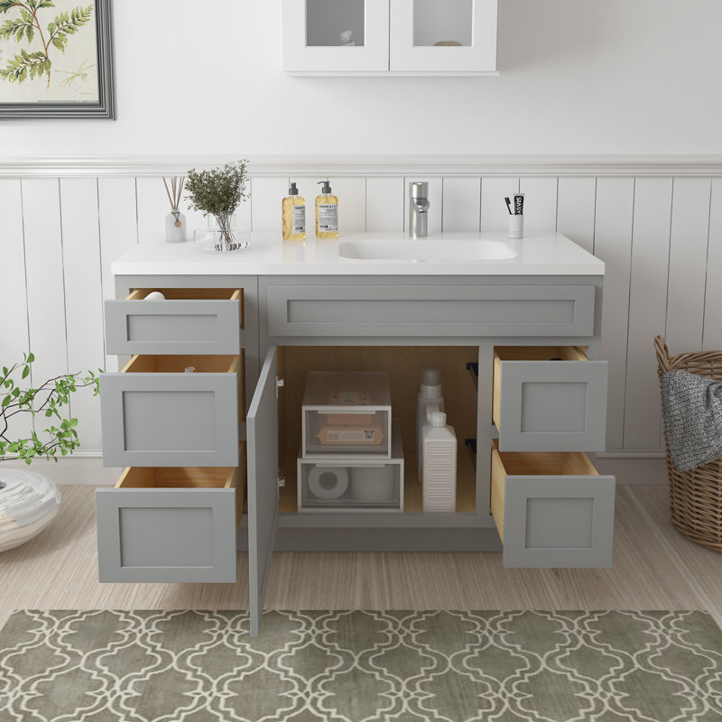 Base de meuble-lavabo simple 51 po seulement, Gris