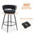 Sabiye 28" Counter Height Bar Stools Set of 4 - 360° Swivel with Suede Fabric & Modern Woven Design, Backrest & Footrest for Kitchen Cafe Pub-1903988957
