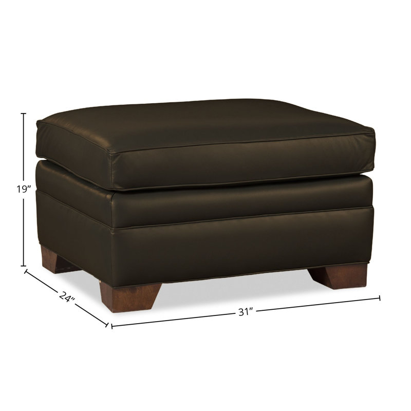 Vidonia Ottoman, Dark Brown Genuine Leather