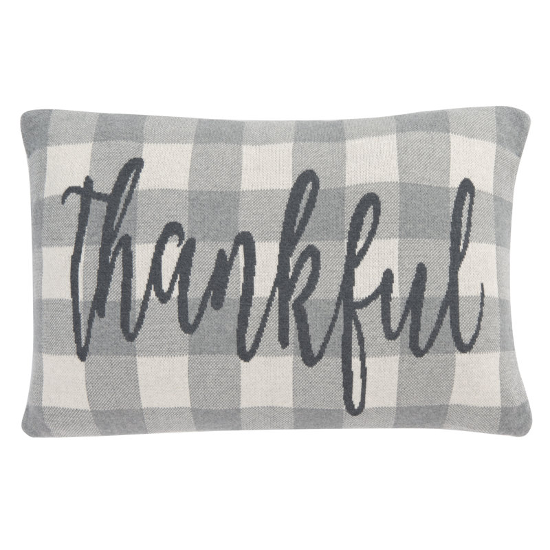 Beige and Mustard Cotton Rectangular Thanksgiving Pillow