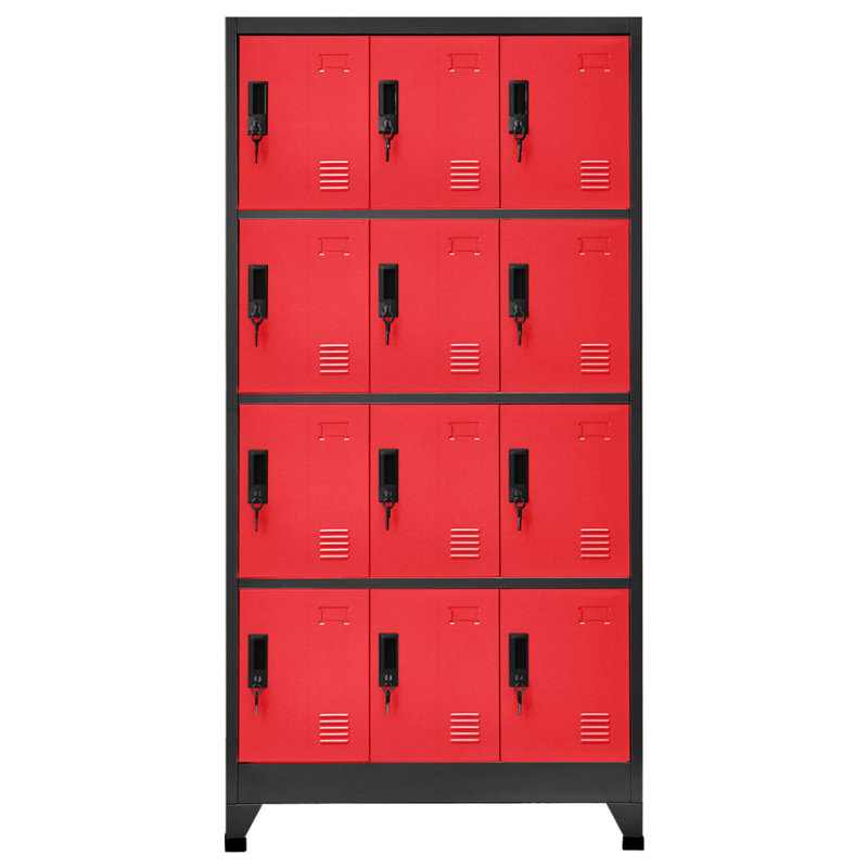 Vroman Metal 4 - Tier 90cm with Key, Anthracite/Red