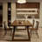 Nut-brown Rectangular Solid Wood Dining Table-841430013