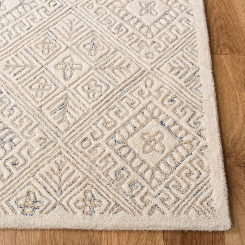 Frederic Hand Tufted Wool Geometric Rug, Round 6'