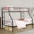 Metal Twin Over Full Bunk Bed With Trundle, Ladder, Full-Length Guardrails, Noise-Free, No Box Spring Required